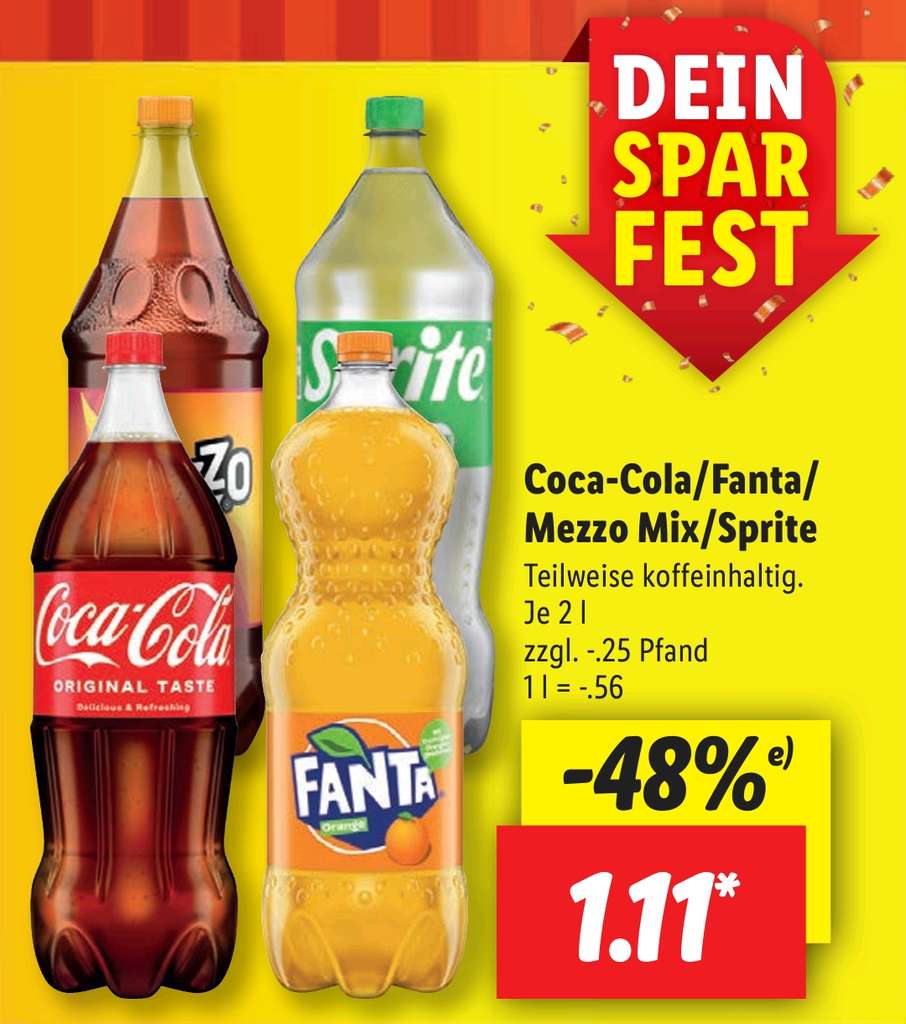 GRENSDEAL] Coca-Cola, Sprite & Fanta 2L @Lidl Duitsland