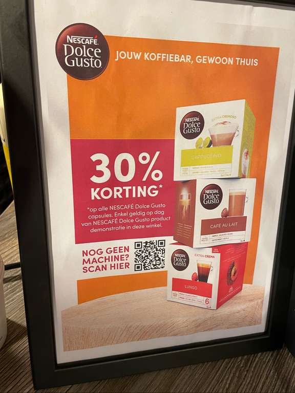 Dolche gusto koffie 30%korting jumbo Maartensdijk