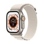 Apple Watch Ultra (GPS + Cellular, 49mm) smartwatch - kast van titanium Sterrenlicht Alpine‑bandje
