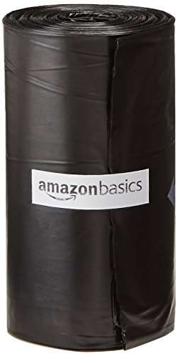 Amazon Basics Hondenpoepzakjes met dispenser en linnen clip - zonder geurstof, verpakking van 900, 33 x 23 cm, zwart