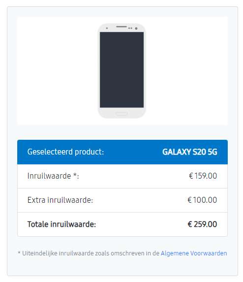 Samsung Galaxy S22 met €100 extra inruilwaarde en €100 retour