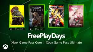 Free Play Days - Assassin's Creed Mirage, Cyberpunk 2077 (alle spelers) / Naruto to Boruto: Shinobi Striker, Black Desert (Core/GPU-leden)