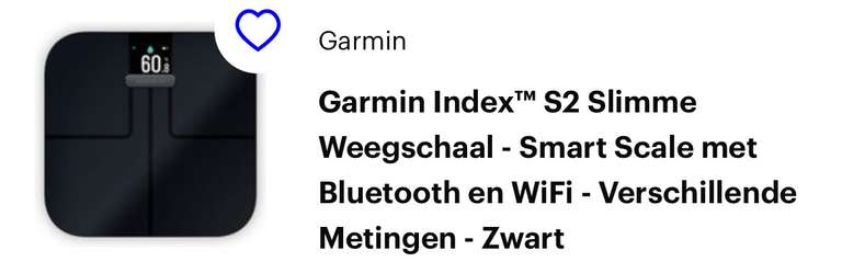 Garmin Index S2 Slimme Weegschaal