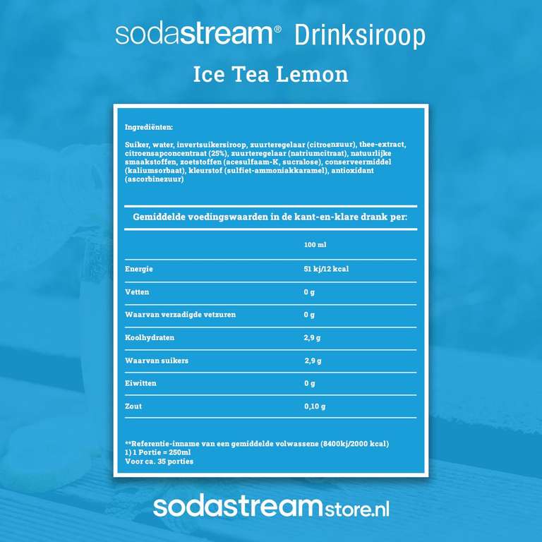 SodaStream Classics Siroop Ice Tea Lemon 6-pack voor €21,99 @ SodaStream Store