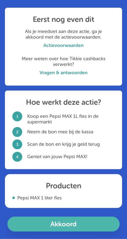 Tikkie actie - Gratis Pepsi MAX Cola Fles 1 ltr.