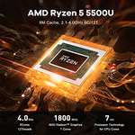 Beelink SER5 Mini-pc met AMD Ryzen 5 5500U (6C/12T tot 4,0GHz), 16GB RAM 500GB M.2 2280