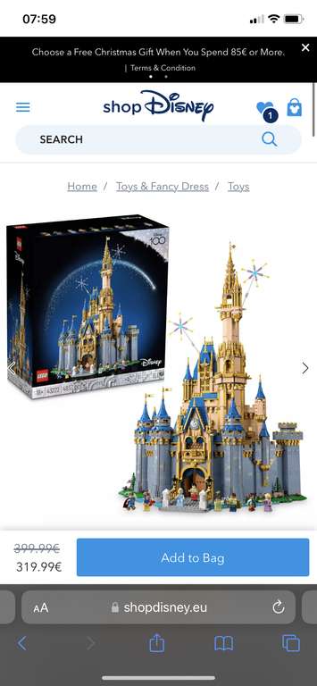 Laagste prijs ooit Lego Disney kasteel 43222