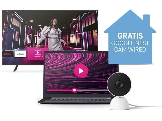 Black Friday bij T-Mobile - Gratis Google Nest Cam Wired t.w.v. € 99,99