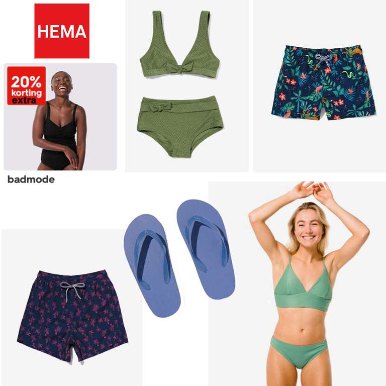 HEMA: badmode 20% extra korting - dames / heren / kids = va €2,40