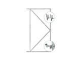 Ijzeren frame voor zelfbouw schuttingdeur 110 cm breed met 2 ophangogen