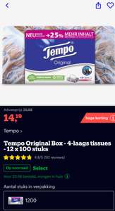 Tempo Original Box - 4-laags tissues - 12 x 100 stuks
