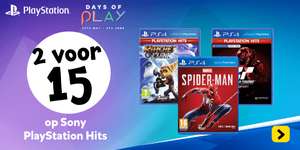 2 PS4 PlayStation Hits (incl. Spider-Man) voor 15 euro @ Intertoys