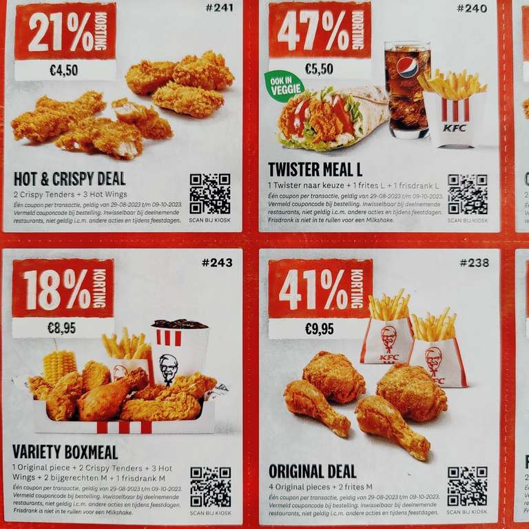 KFC coupons landelijk