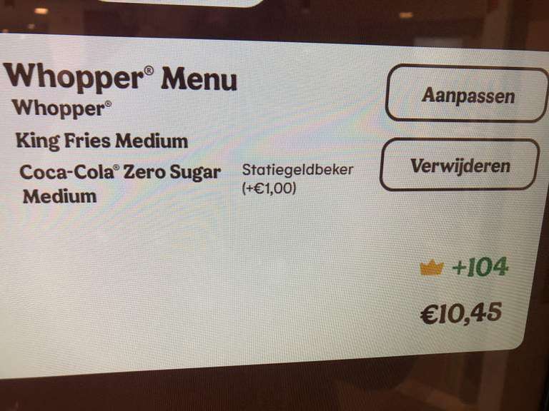 [M74] 2 Whopper Jr. + medium King Fries + 0,4 L Frisdrank voor €5 @ Burger King