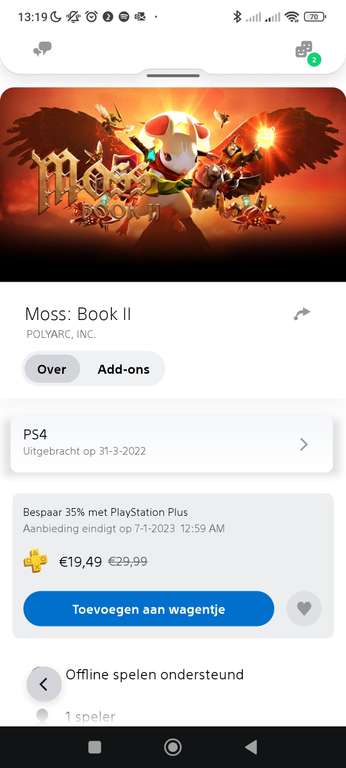 Moss book II Psvr (PS4)