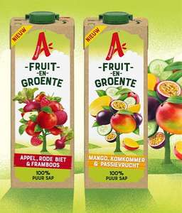 Literpak Appelsientje Groente en Fruit gratis bij aanschaf literpak Appelsientje Goudappeltje of 100% Puur Sap