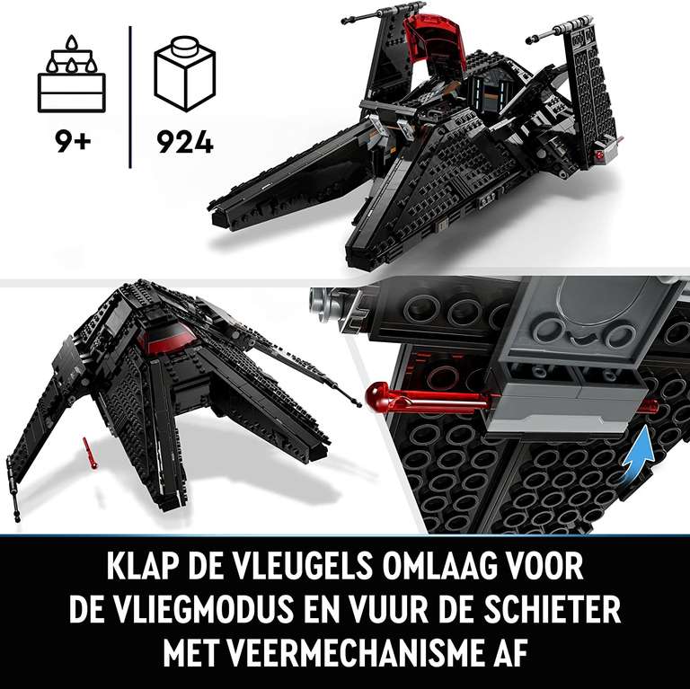 LEGO 75336 Star Wars Transport van de Inquisitor Scythe, Obi-Wan Kenobi Set met Bouwbaar Starship, Poppetjes en Lichtzwaard