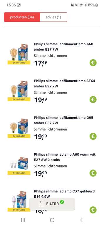 Philips slimme ledlampen 2+1 gratis