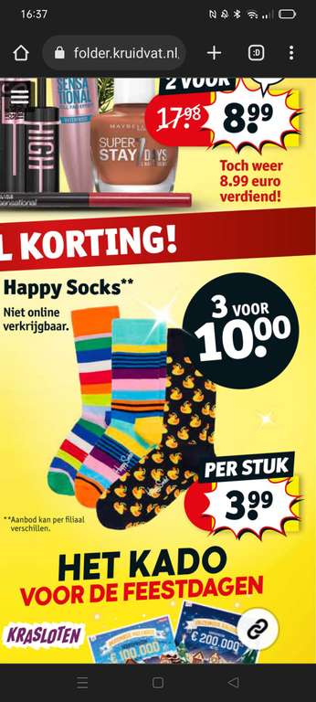 3 paar happy socks voor €10,-