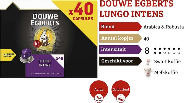 Douwe Egberts 8 Lungo 2x200cupjes 400 Nespresso cupjes