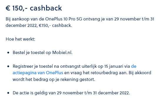 OnePlus 10 Pro 5G 256/12GB [Ziggo + ING punten] Prijs is incl. 1 jarig Vodafone abonnement