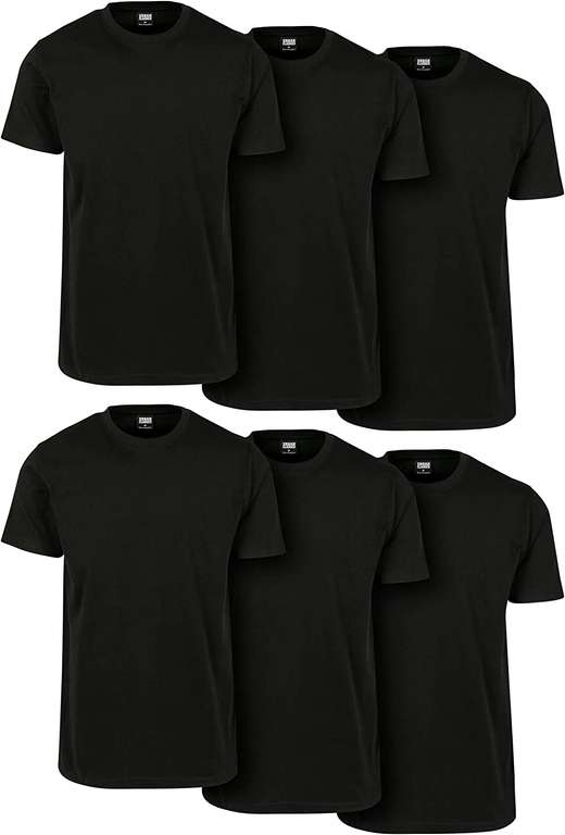 Urban Classics Basic heren t-shirt 6-pack maat XXL (zwart/wit) voor €9,90 @ Amazon.nl