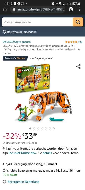 Lego Grote tijger (31129