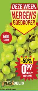 Pitloze witte druiven 500 gram voor €0,99 @Aldi