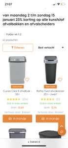 25% korting op alle afvalbakken en afvalscheiders van Blokker