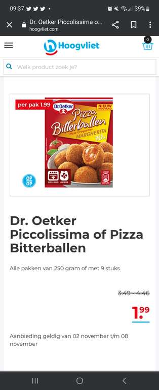 Dr Oetker pizza bitterballen