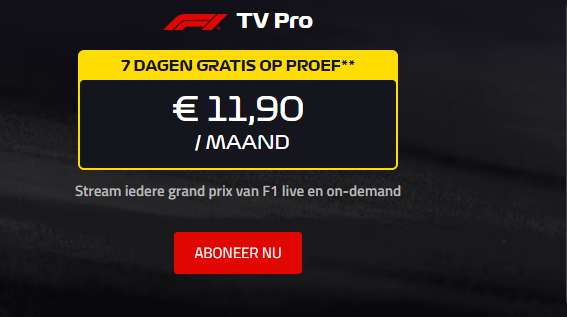 7 dagen gratis F1 TVPro