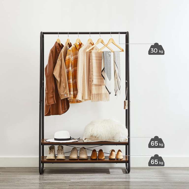 Kapstok / kledingrek met 2 planken van Vasagle voor €43,98 @ Amazon NL