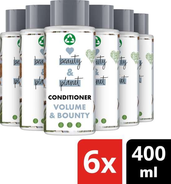 Love Beauty and Planet Coconut Water & Mimosa Volume & Bounty Conditioner - 6 x 400 ml