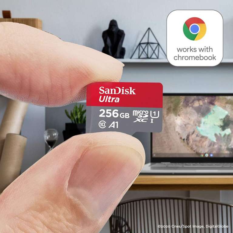 SanDisk 128GB Ultra MicroSDXC Voor Chromebook UHS-I-Kaart + SD-Adapter