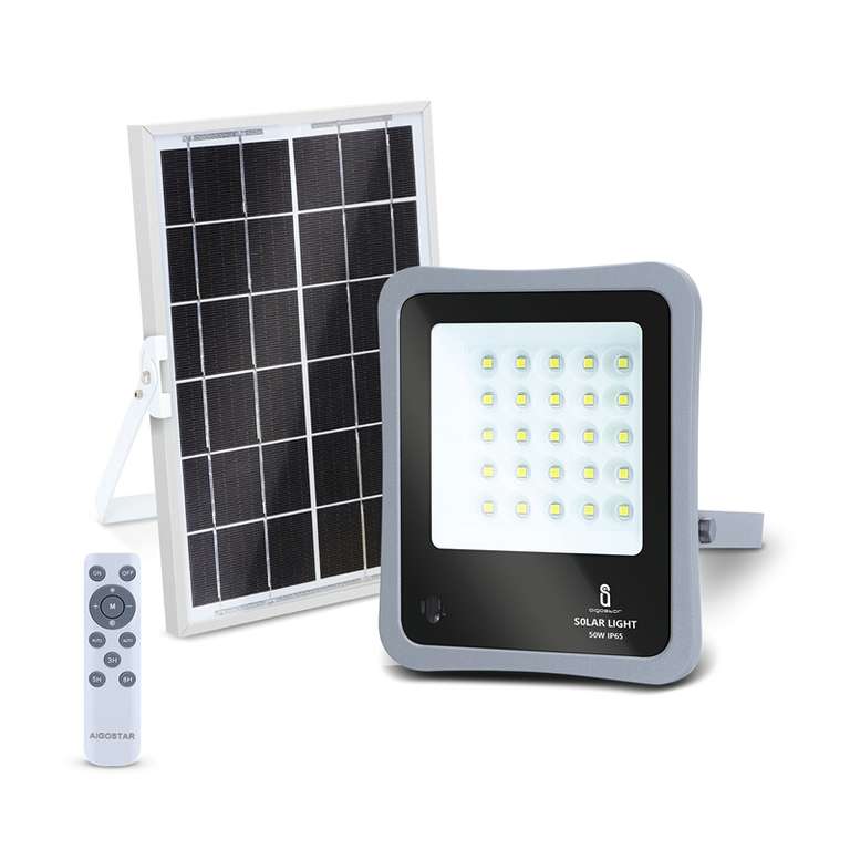 Aigostar 10XHQ - LED Solar Buitenlamp 50W 6500K voor €25,99 @ Ochama