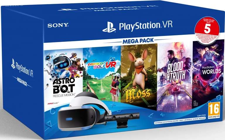Sony PlayStation VR V2 + PS Camera + 5 Games (Megapack 3)