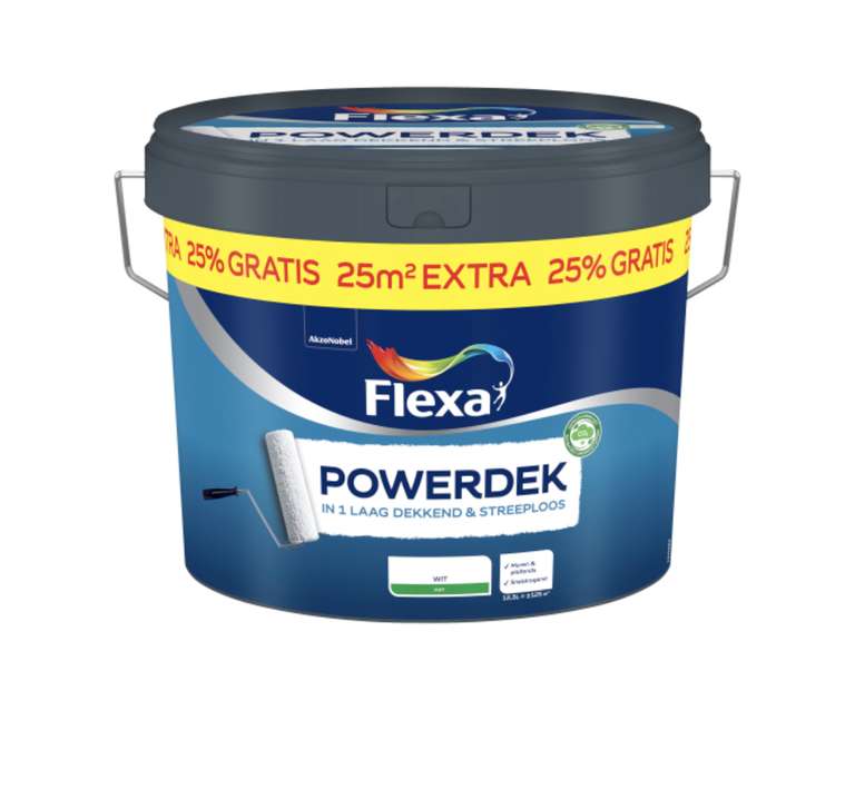 Flexa Powerdek wit 10 liter + 25%