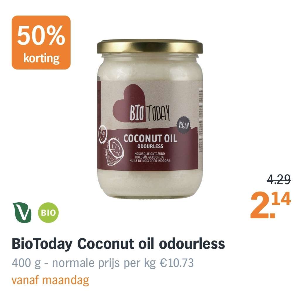 Biologische kokosolie per liter (Biotoday AH) Pepper.com