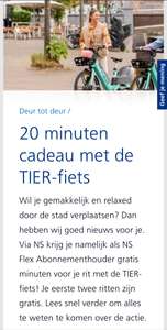2 x 10 minuten gratis Tier Fietsen met NS-Flex (Utrecht-stad)