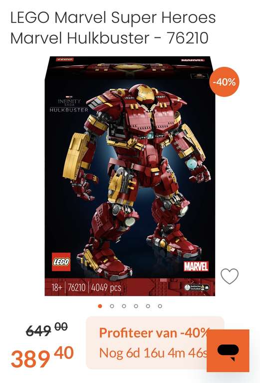 Lego Hulkbuster 76210 Laagste Prijs ooit [BE]
