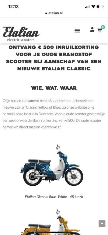 500 Euro korting op e-scooter bij inruil oude scooter