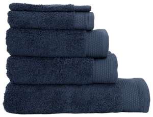 Handdoeken Hotel Extra Zwaar Donkerblauw voor €2 @ HEMA