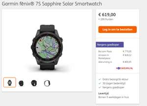 Garmin Fenix 7S Sapphire Solar @ING €619 + 199 Punten