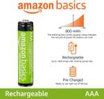 16 oplaadbare AAA-batterijen, Amazon Basics. 800 mAh