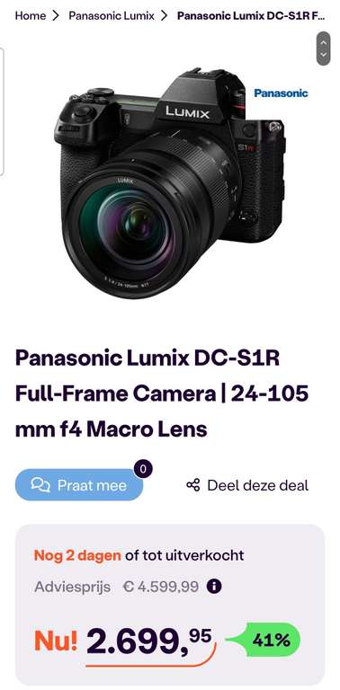 Panasonic Lumix DC-S1R Full-Frame Camera | 24-105 mm f4 Macro Lens