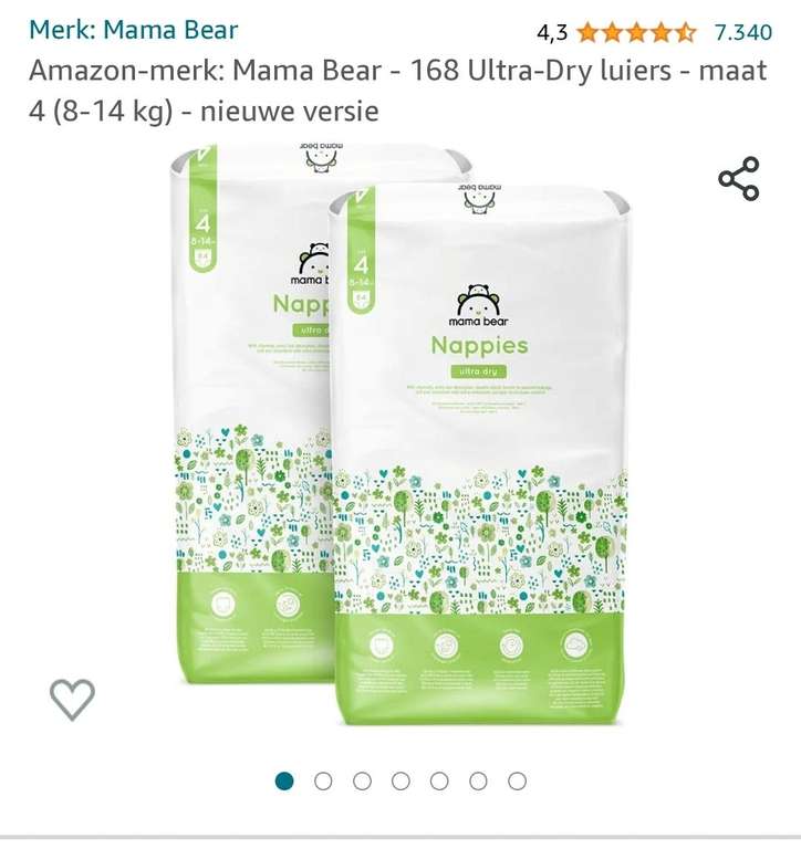 Mama Bear - 168 Ultra-Dry luiers - maat 4 (8-14 kg) 16 cent per stuk