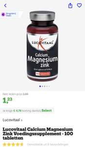 [bol.com select deal] Lucovitaal Calcium Magnesium Zink Voedingssupplement - 100 tabletten €1,23