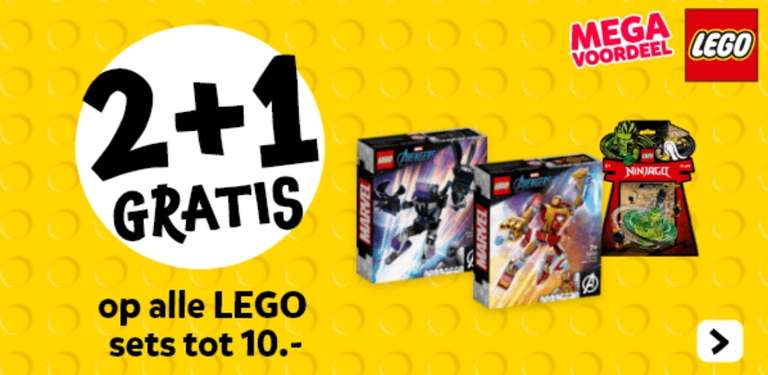 2+1 Gratis op alle LEGO sets tot €10,- @Intertoys