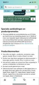 €10 promotiebeloning bij aankoop van €100 aan Apple cadeaukaarten bij Amazon.nl