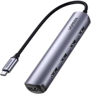 UGREEN HDMI USB C Adapter met 4K HDMI en 4 USB 3.0 poorten voor €20,79 @ Amazon.nl